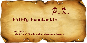 Pálffy Konstantin névjegykártya